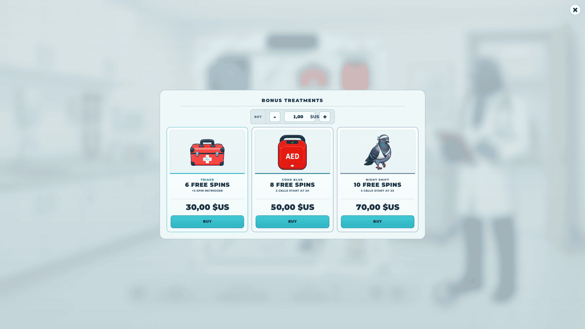 Doctor Pigeon bonus buy menu