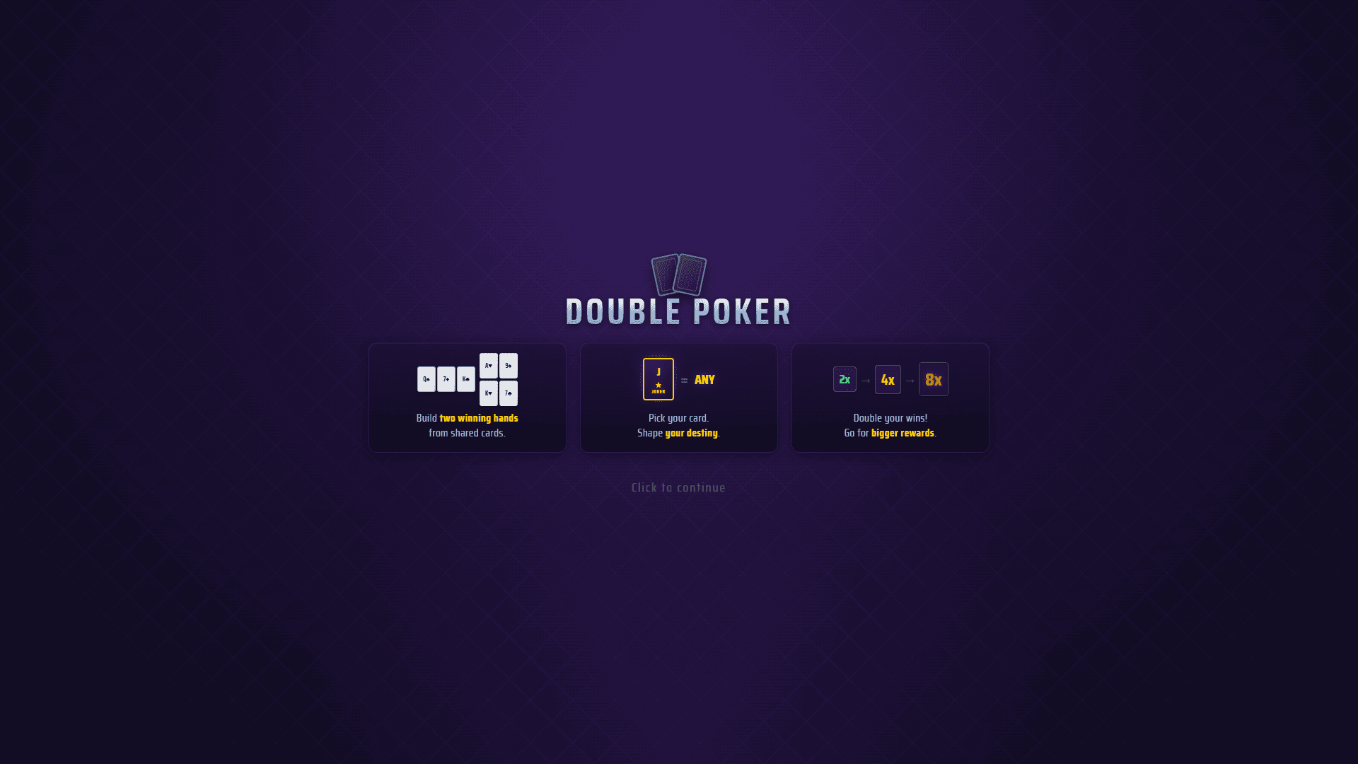 Double Poker slot intro screen