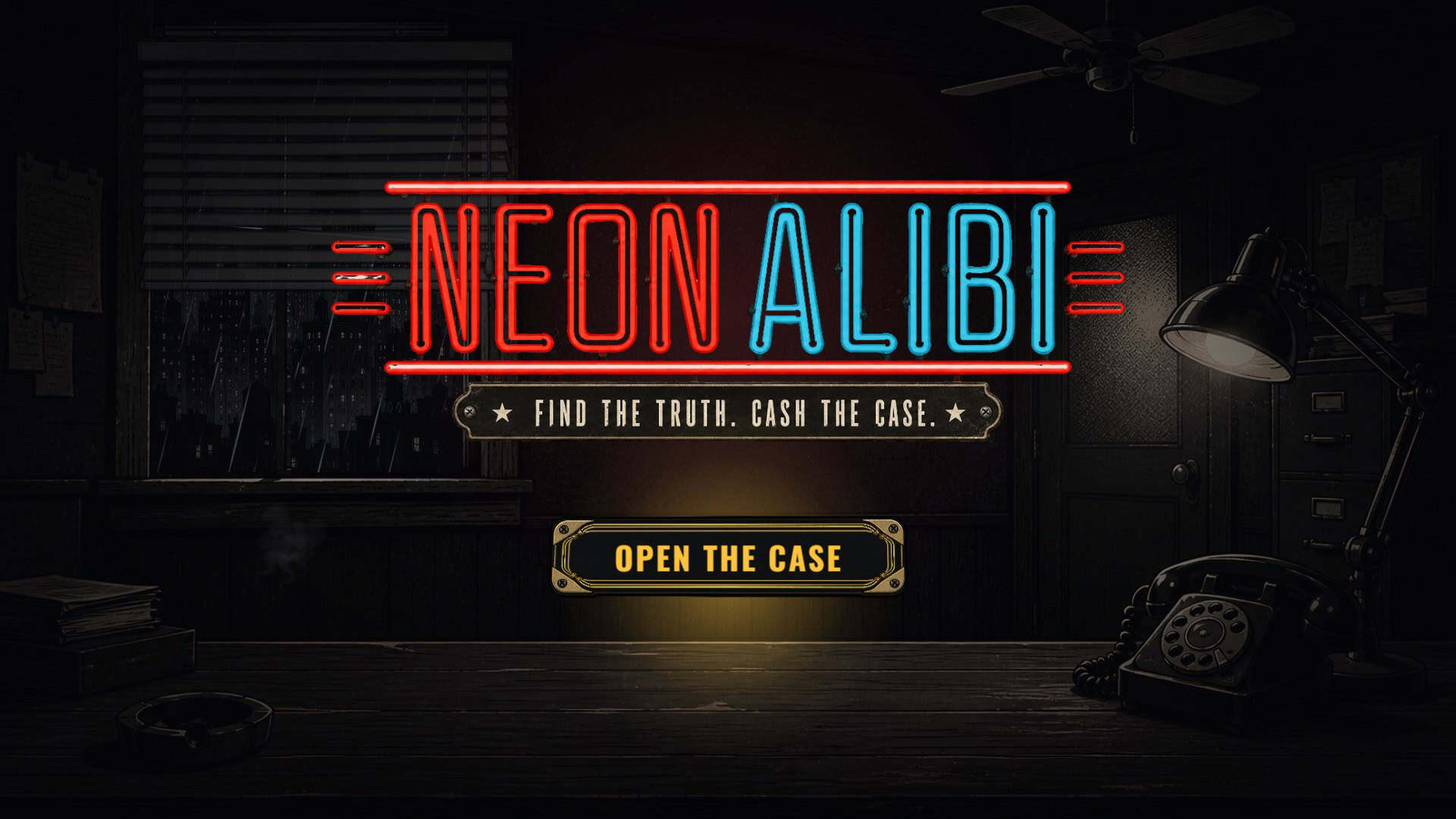 Neon alibi slot intro screen