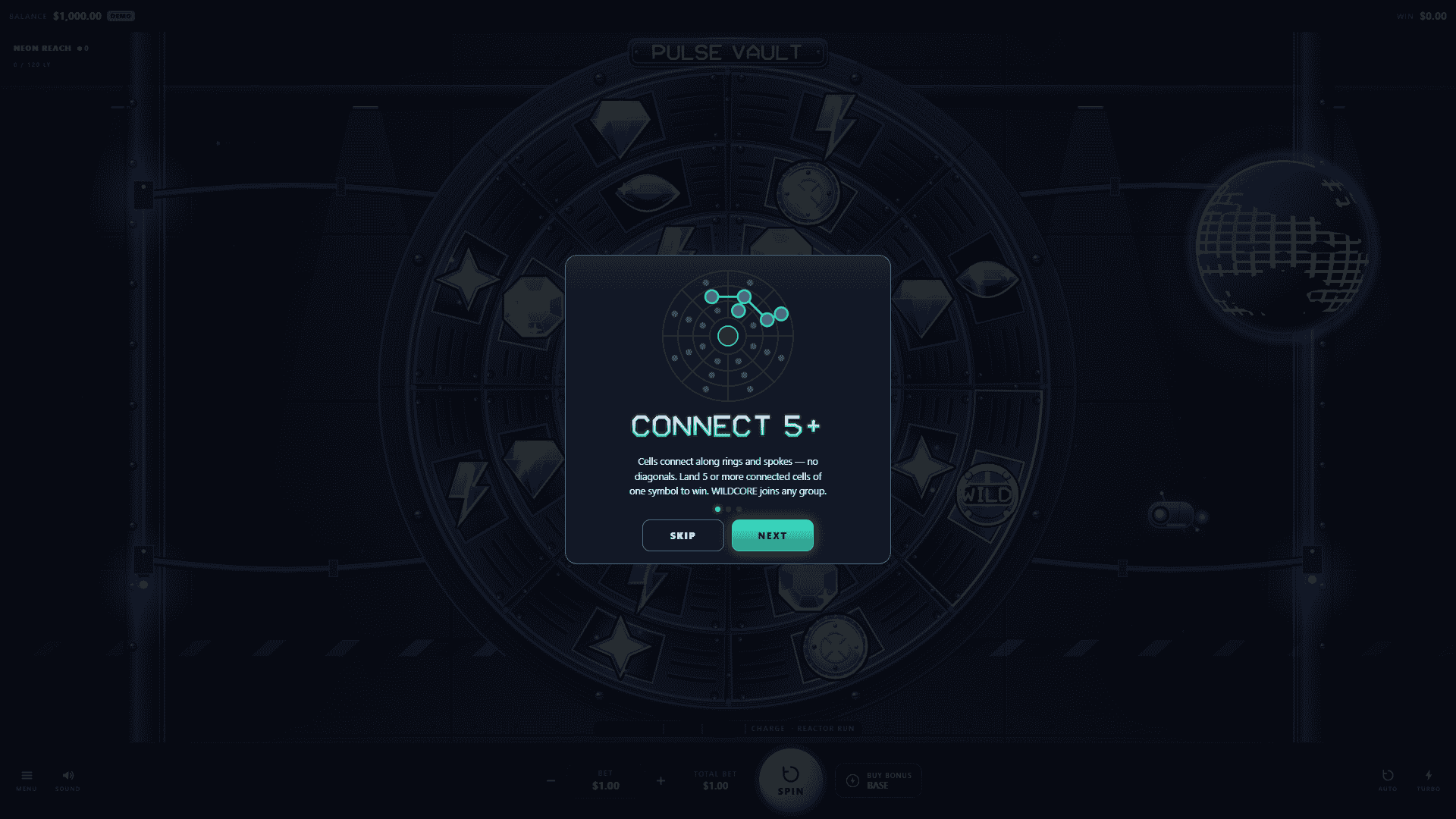 Pulse Vault slot intro screen