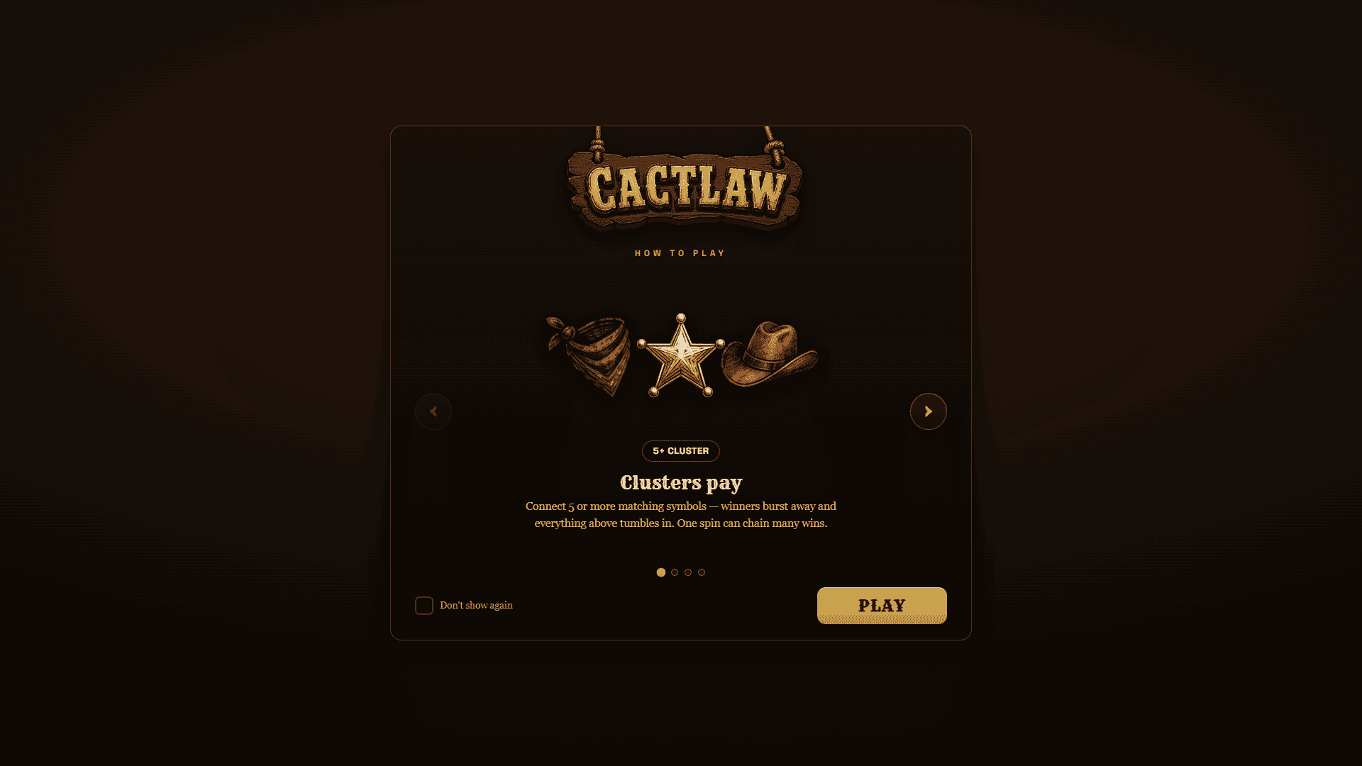 Cactlaw slot intro screen
