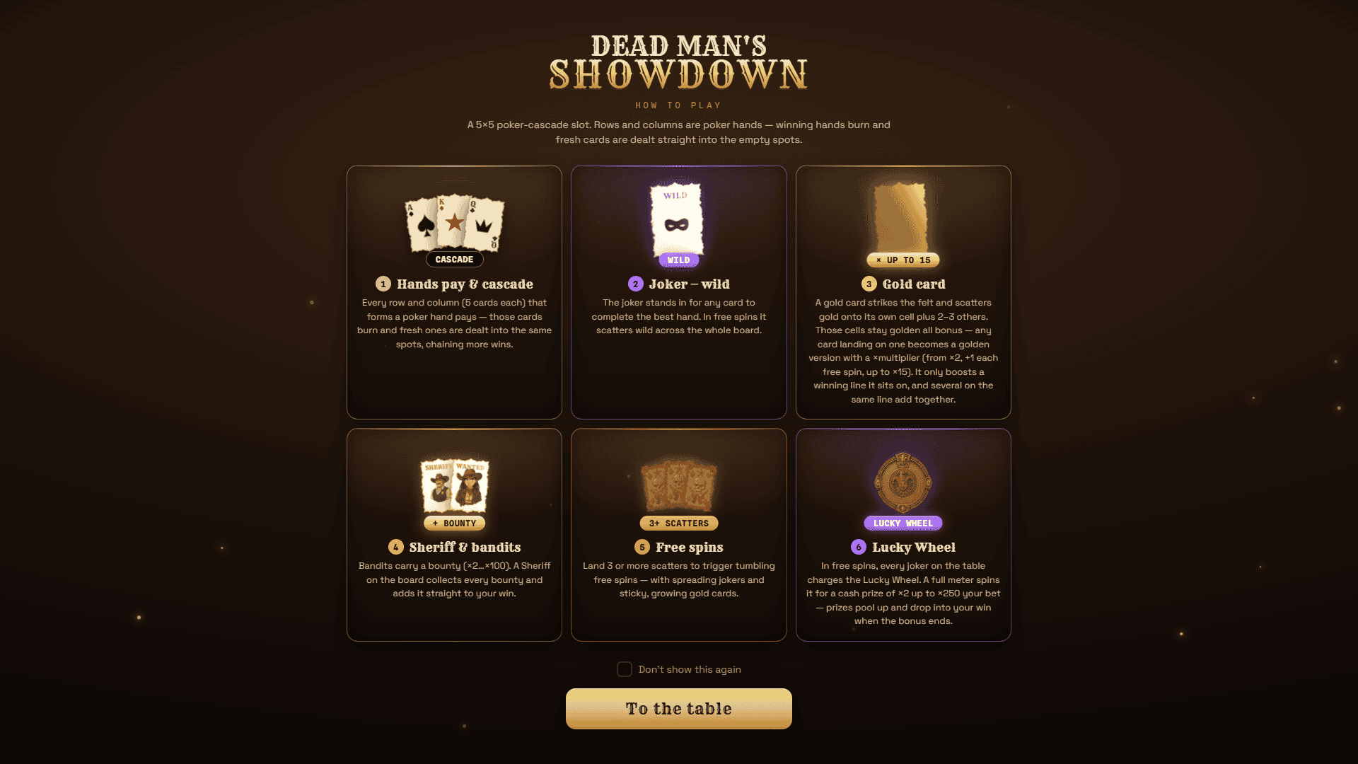 Dead Man`s Showdown slot intro screen