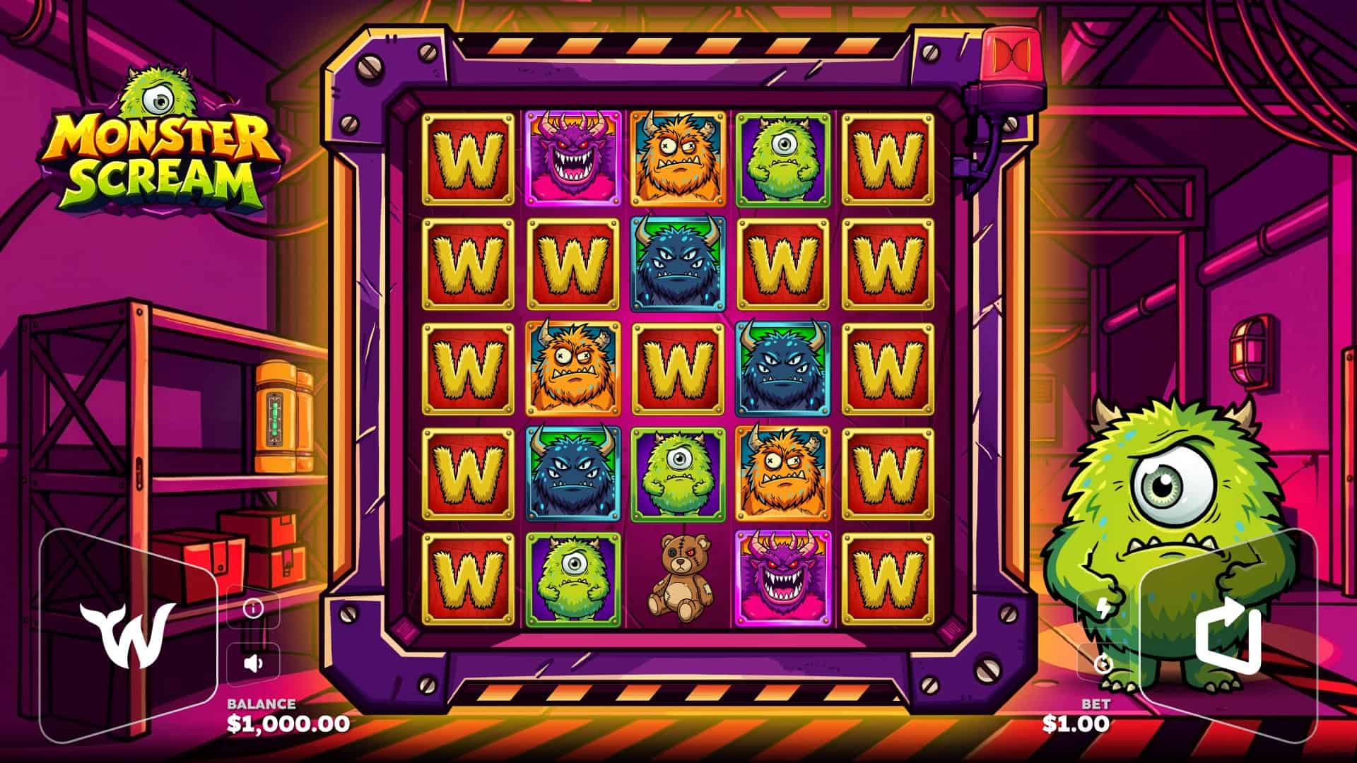 Monster Scream slot gameplay reels