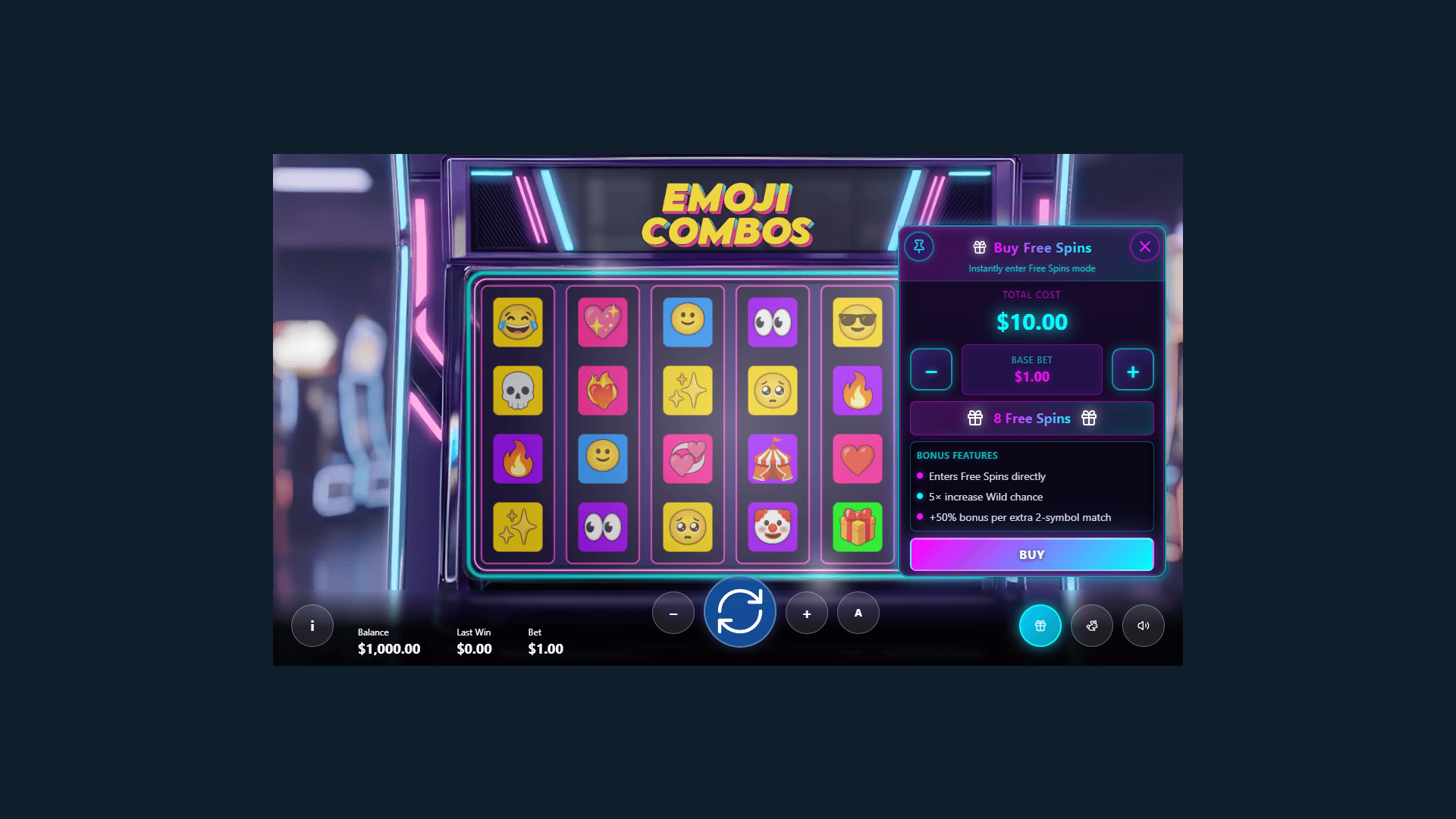 Emoji Combos bonus buy menu
