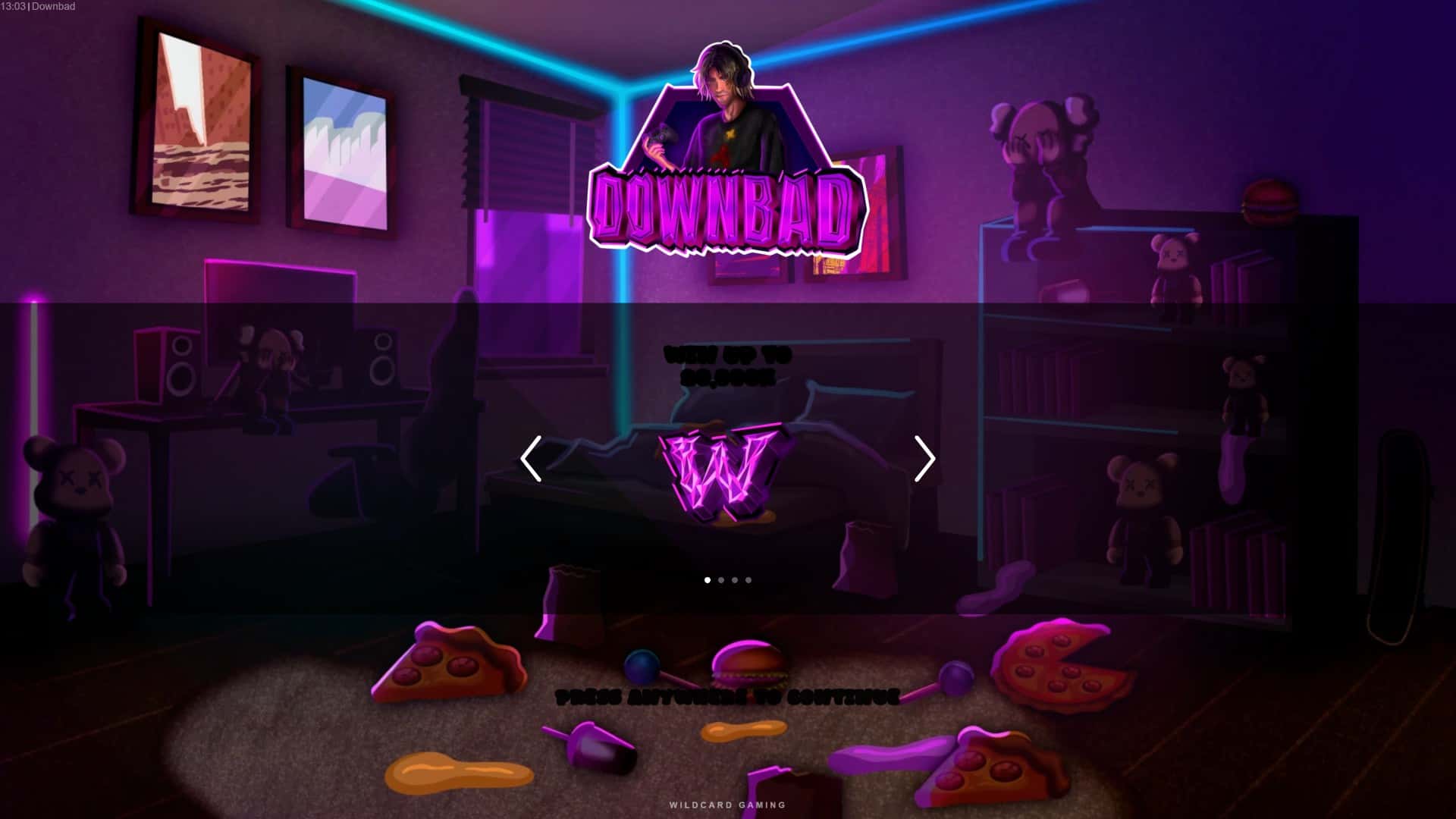 Downbad slot intro screen