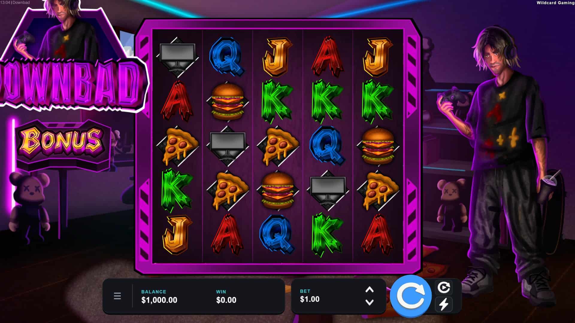 Downbad slot gameplay reels