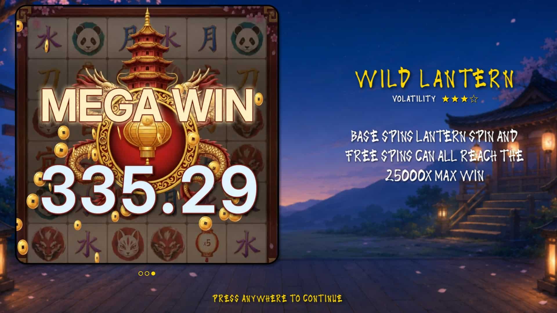 Wild Lantern slot intro screen