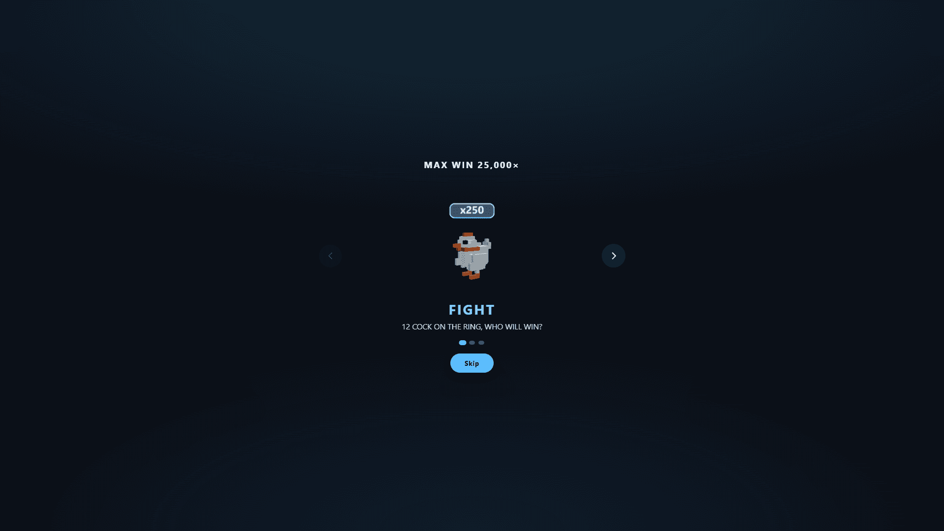 Cock Fighting slot intro screen
