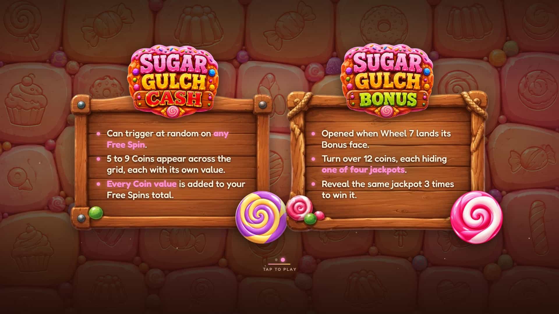 Sugar Gulch slot intro screen