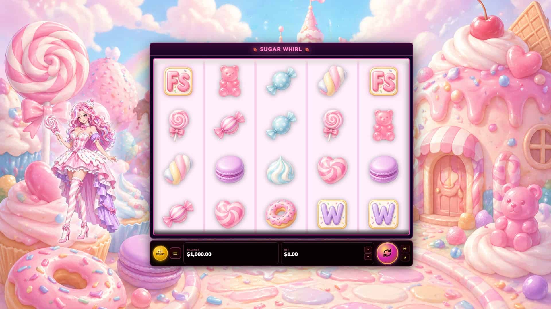 Sugar Whirl slot gameplay reels