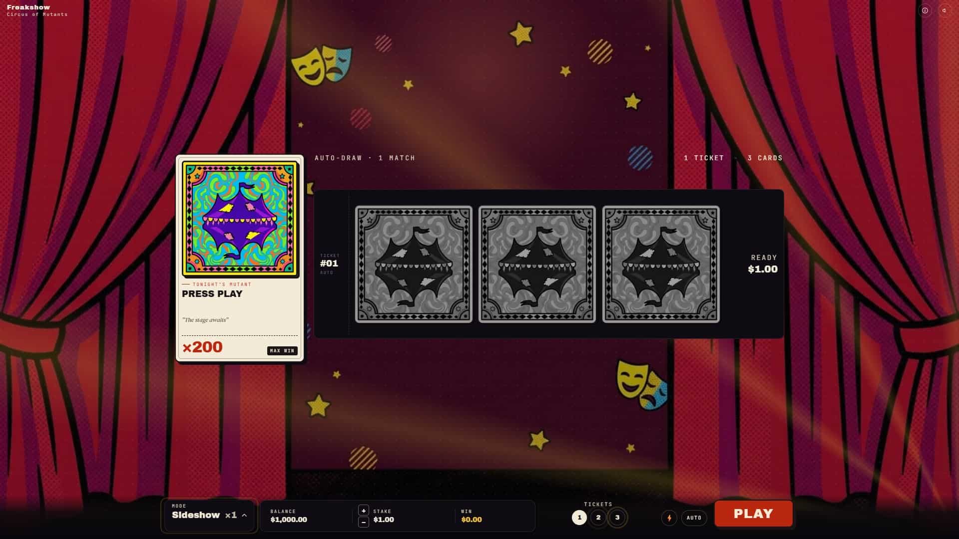 Freakshow slot gameplay reels