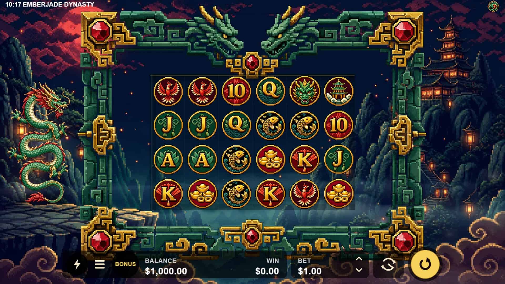 Emberjade Dynasty slot gameplay reels