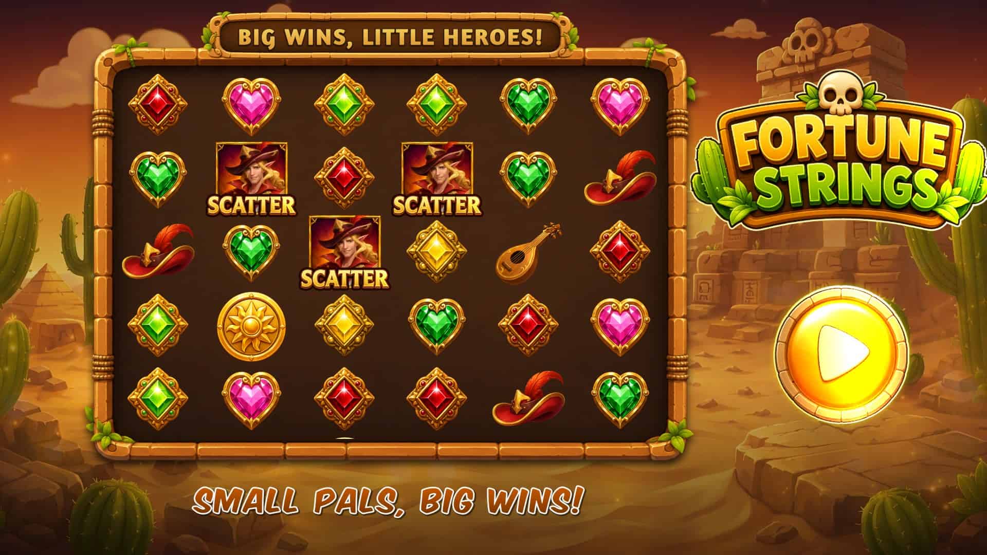 Fortune Strings slot intro screen