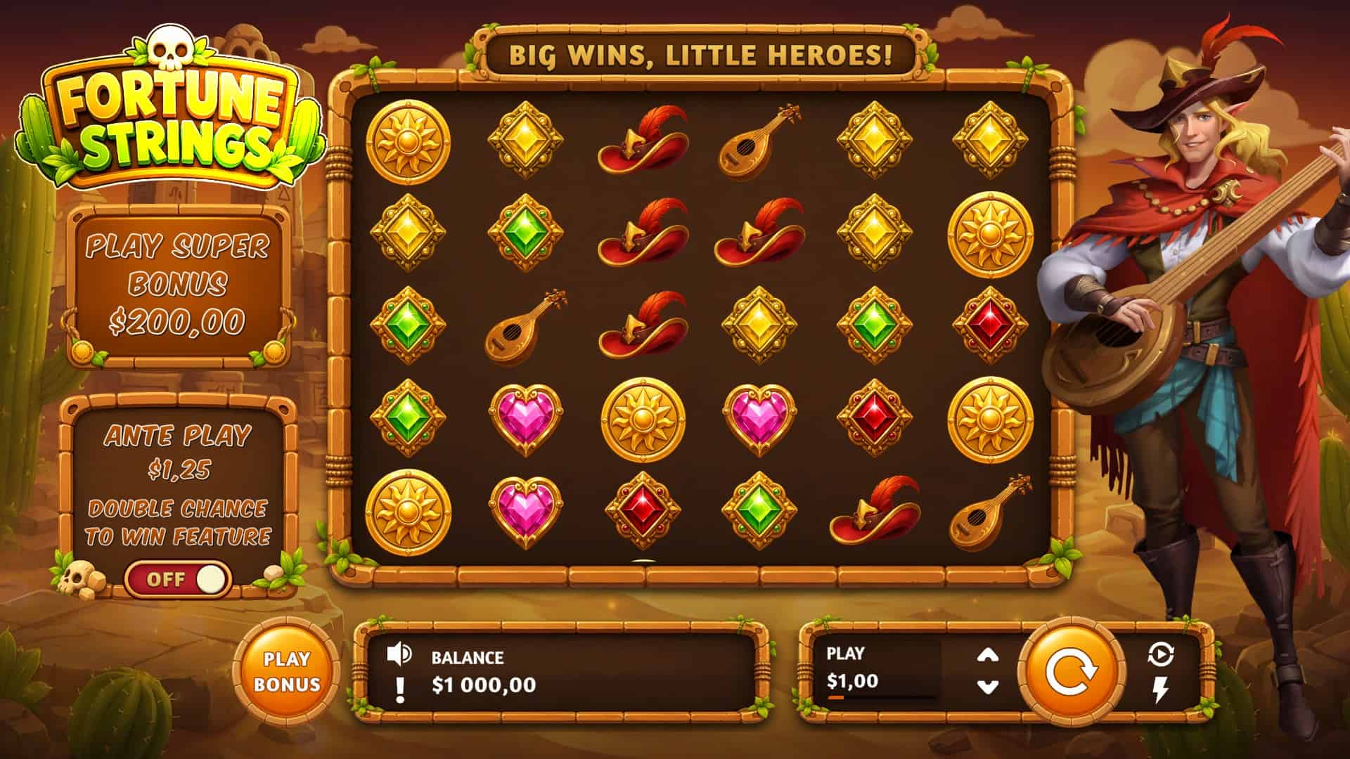 Fortune Strings slot gameplay reels