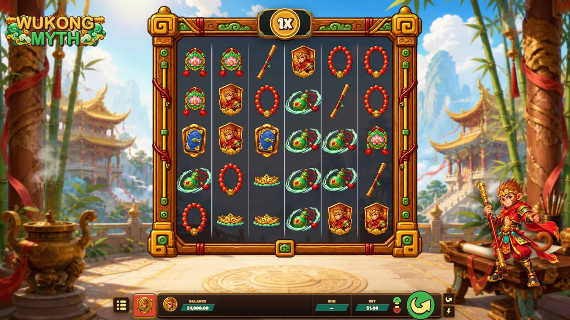 Wukong Myth slot gameplay reels