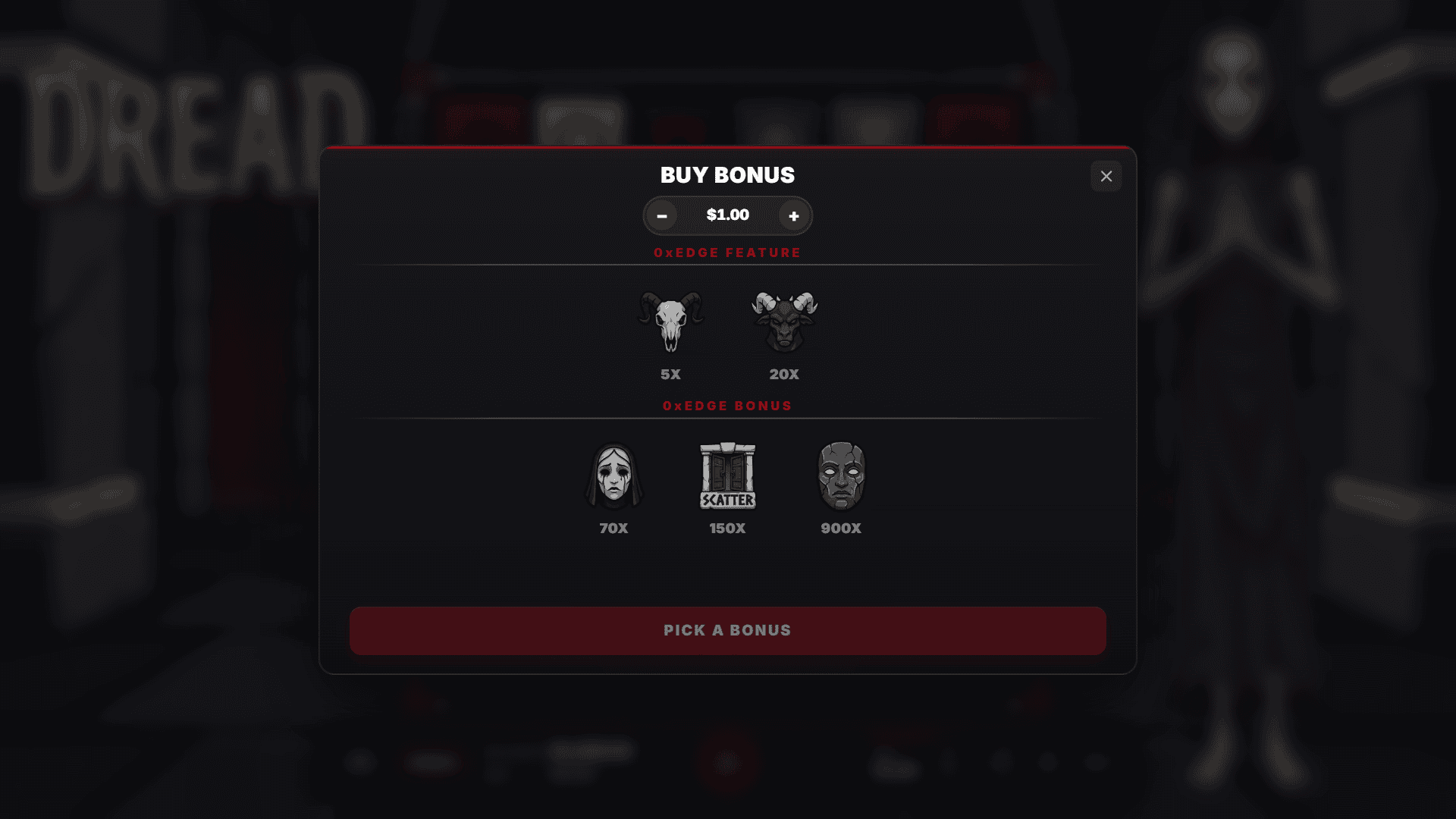 Dread bonus buy menu