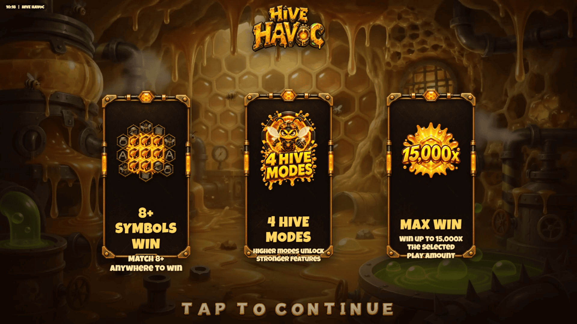Hive Havoc slot intro screen
