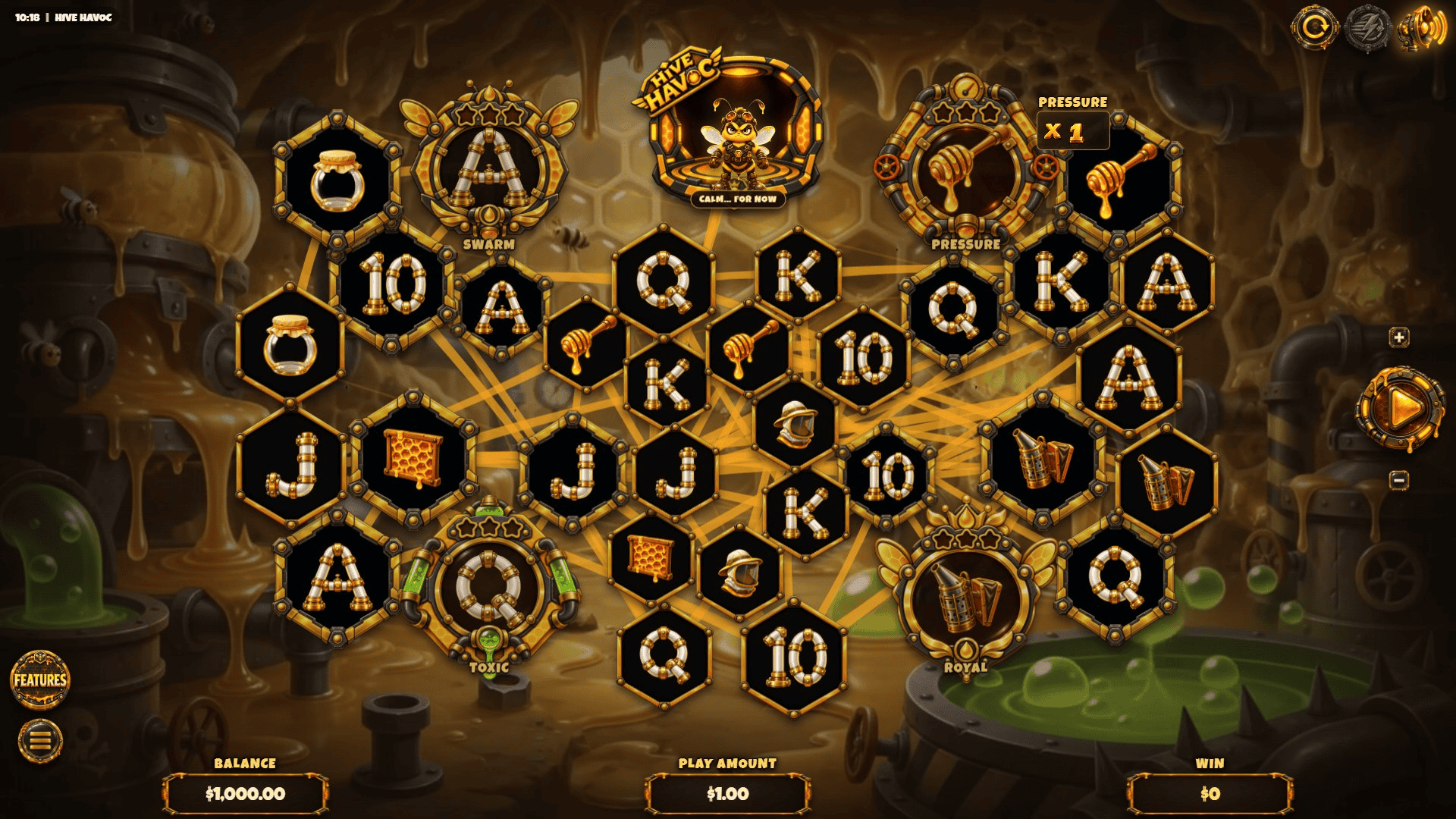 Hive Havoc slot gameplay reels