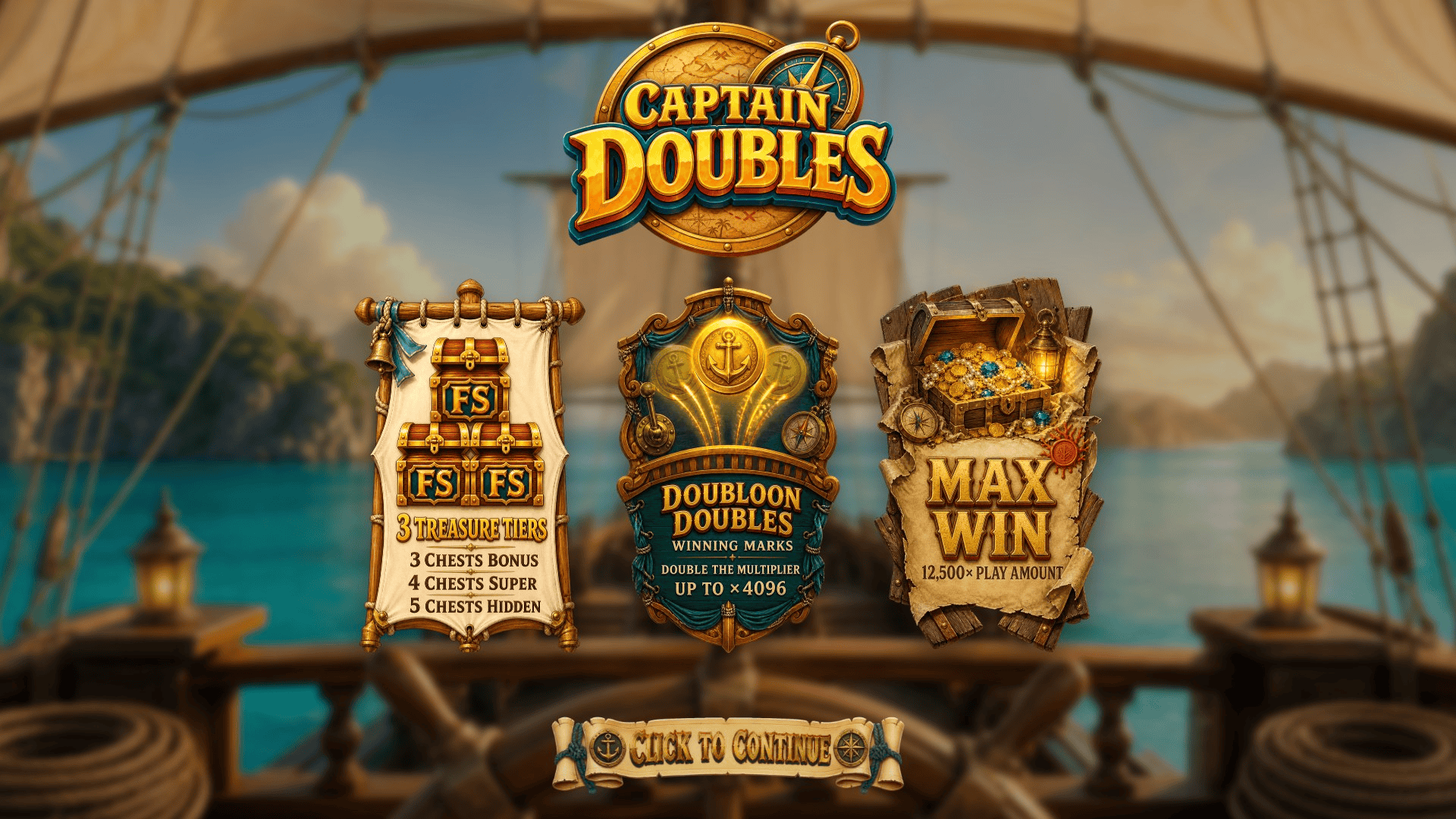 Captains Doubles slot intro screen