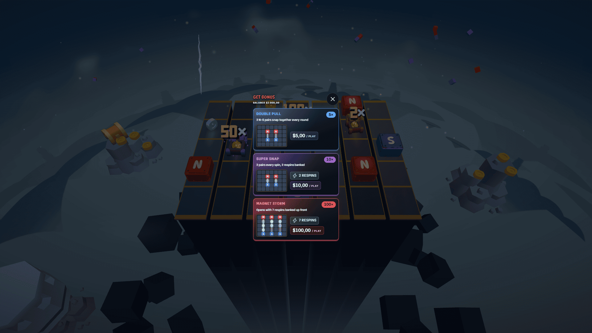 Magnetic Monopole bonus buy menu