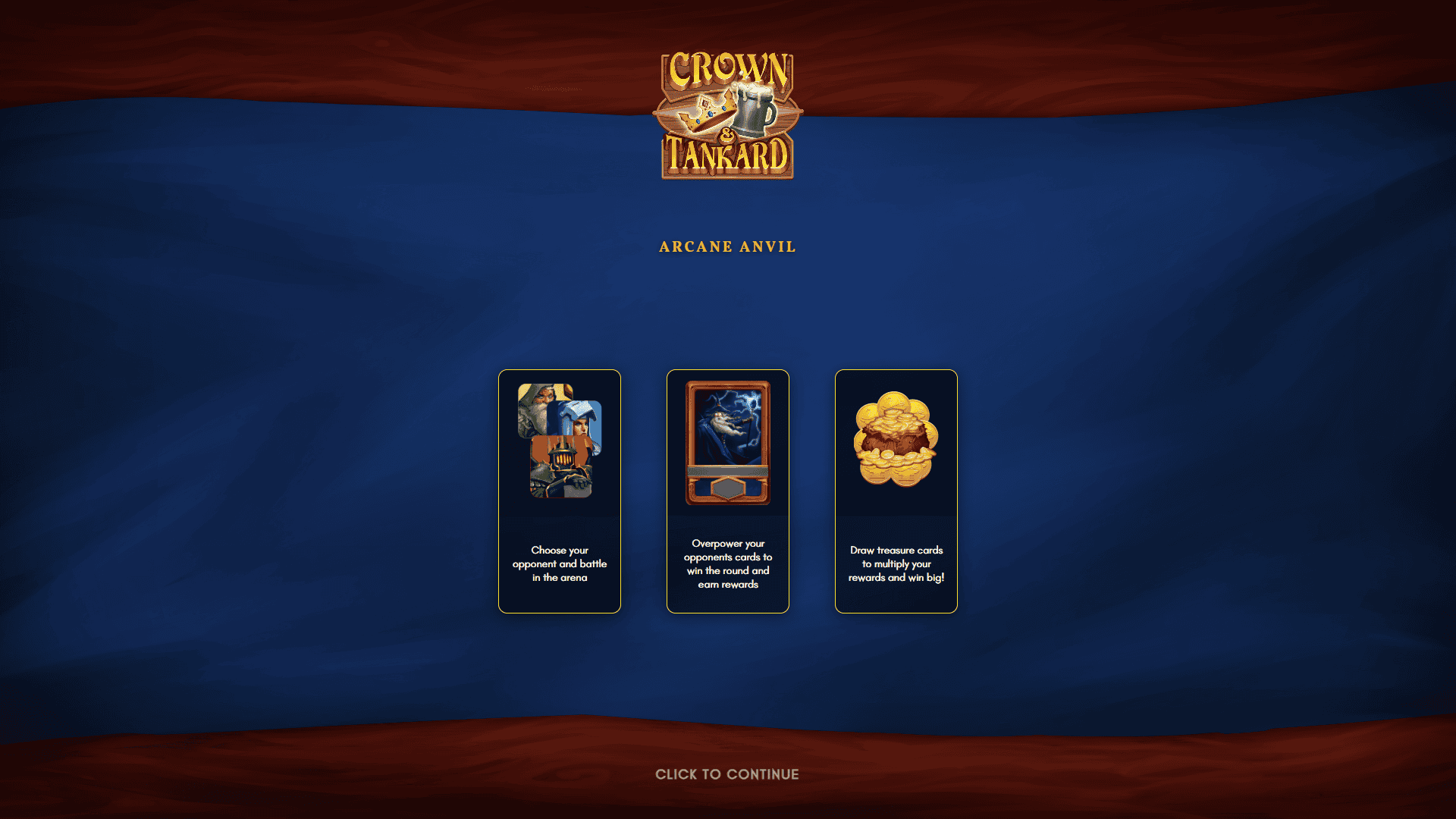 Crown and Tankard slot intro screen