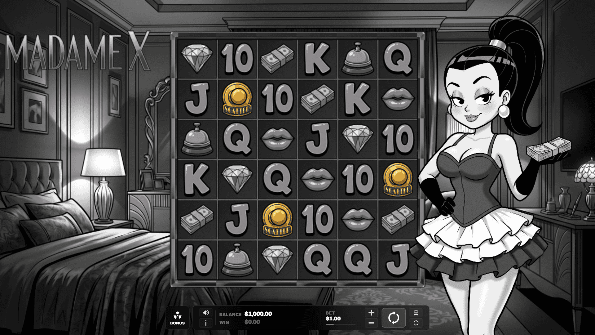 Madame X slot gameplay reels