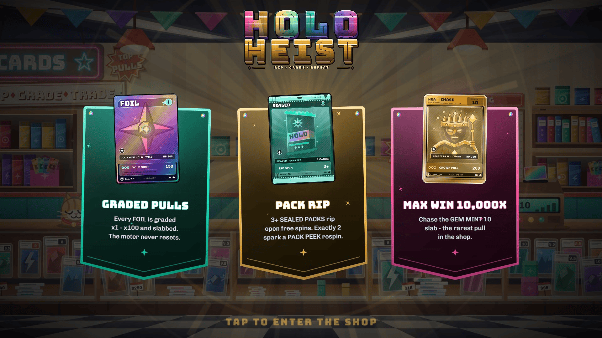 Holo Heist slot intro screen