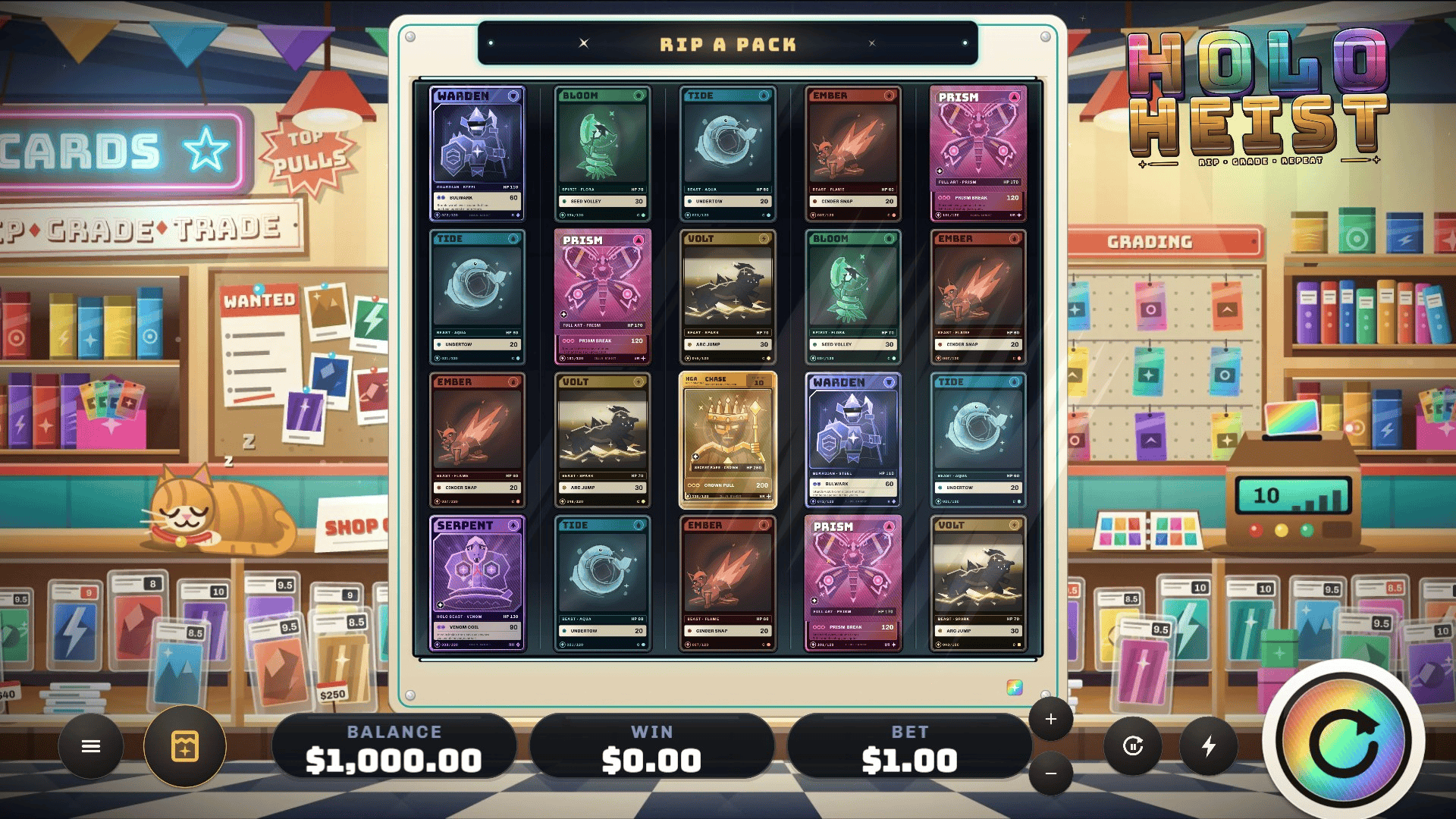 Holo Heist slot gameplay reels