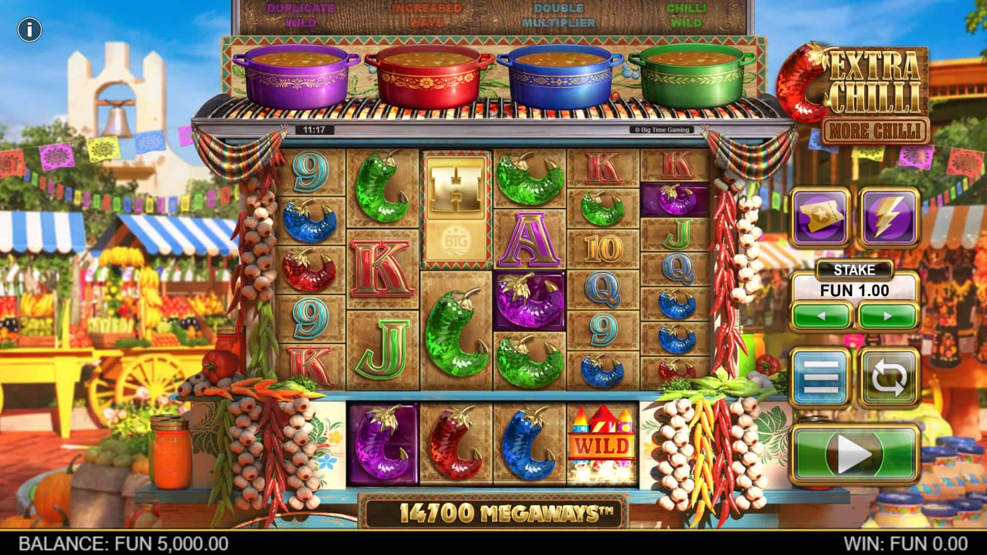 Extra Chilli More Chilli slot gameplay reels