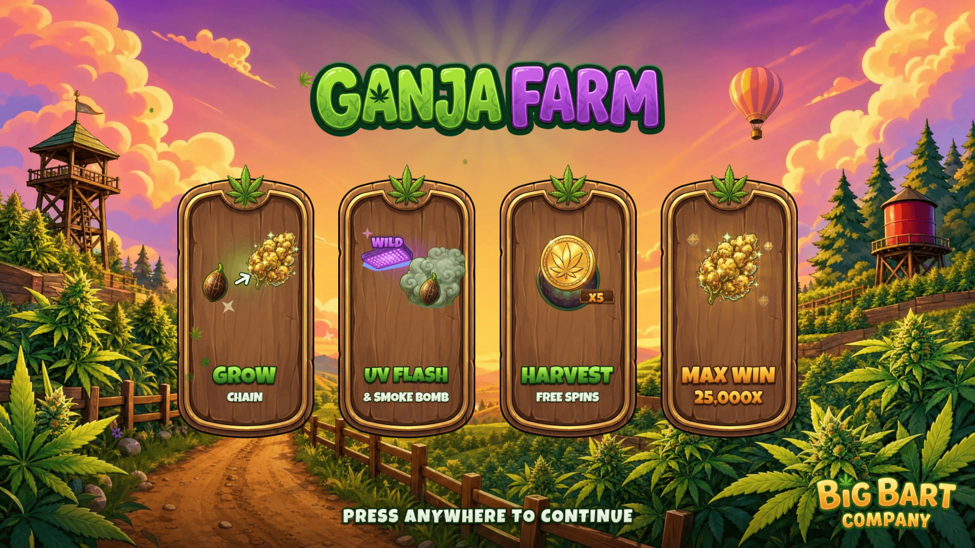 Ganja Farm slot intro screen