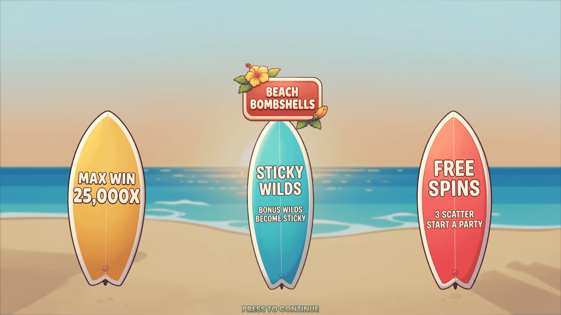 Beach Bombshells slot intro screen