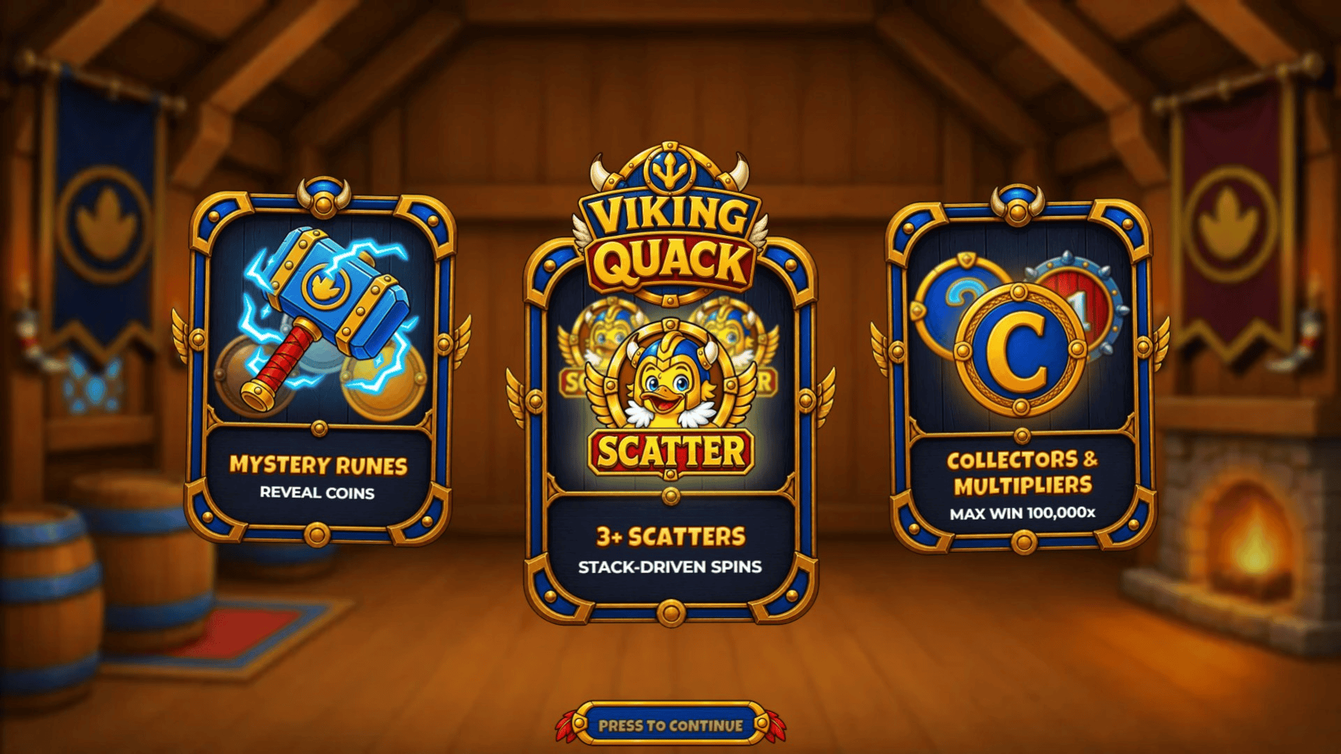 Viking Quack slot intro screen