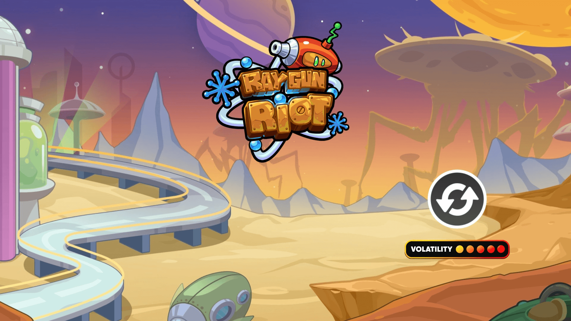 Raygun Riot slot intro screen