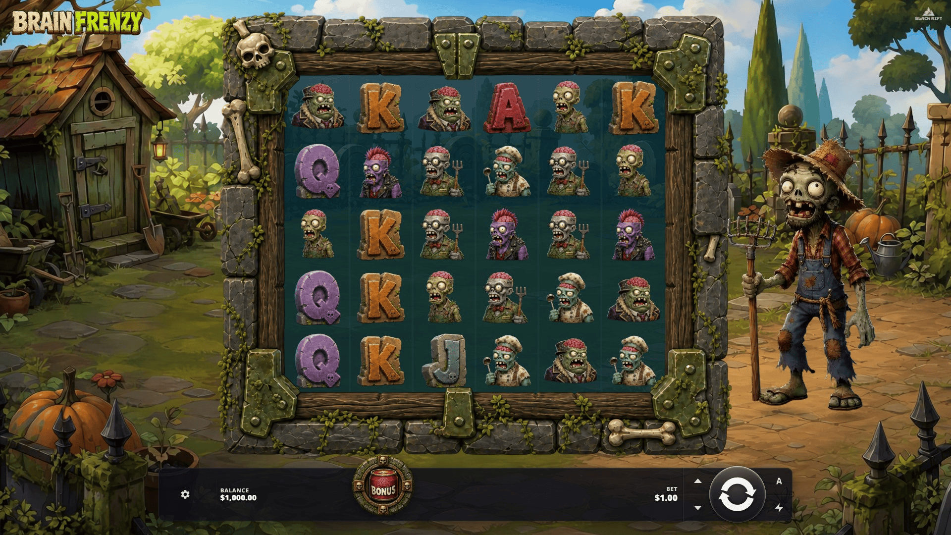 Brain Frenzy slot gameplay reels