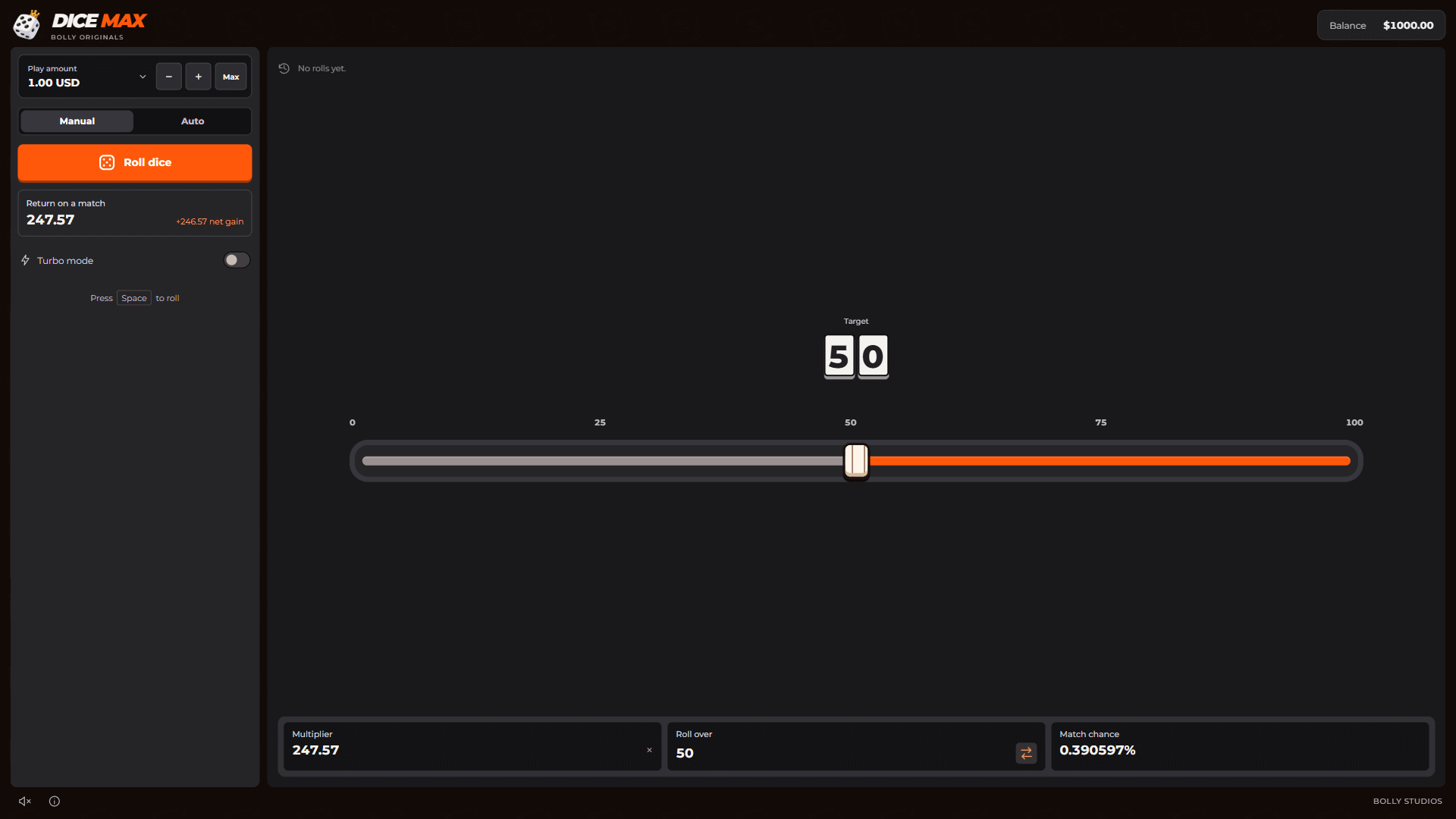 Dice Max slot gameplay reels