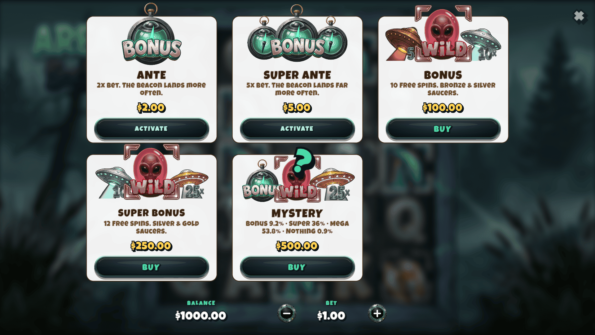 Area 5x5 bonus buy menu