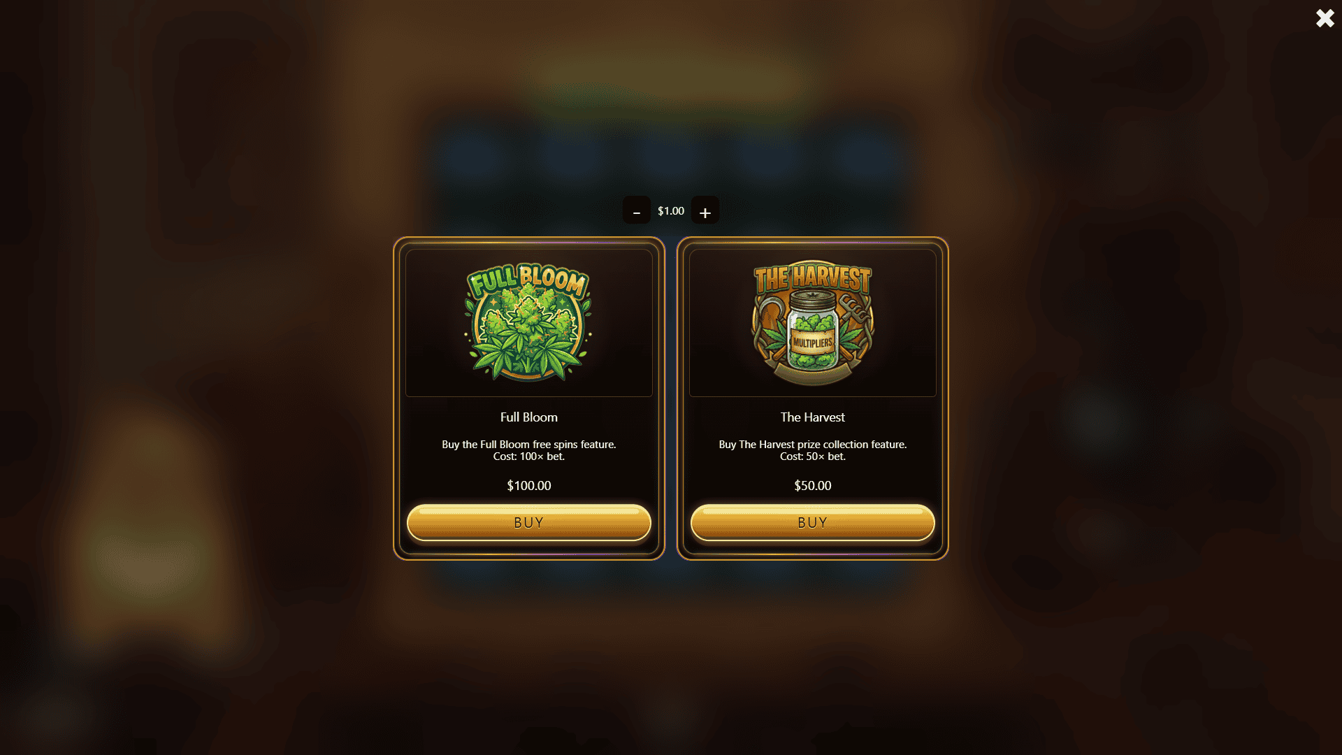 Lazy Riches bonus buy menu