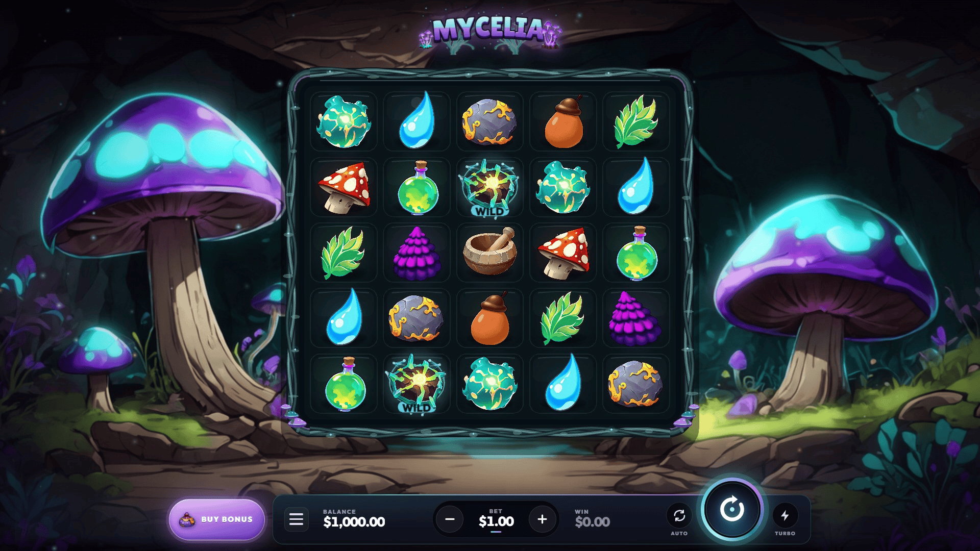 Mycelia slot gameplay reels