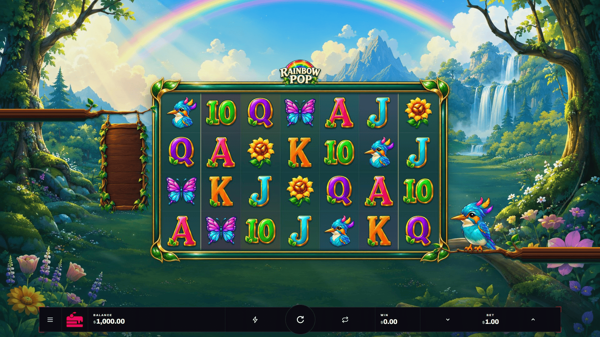 Rainbow Pop slot gameplay reels
