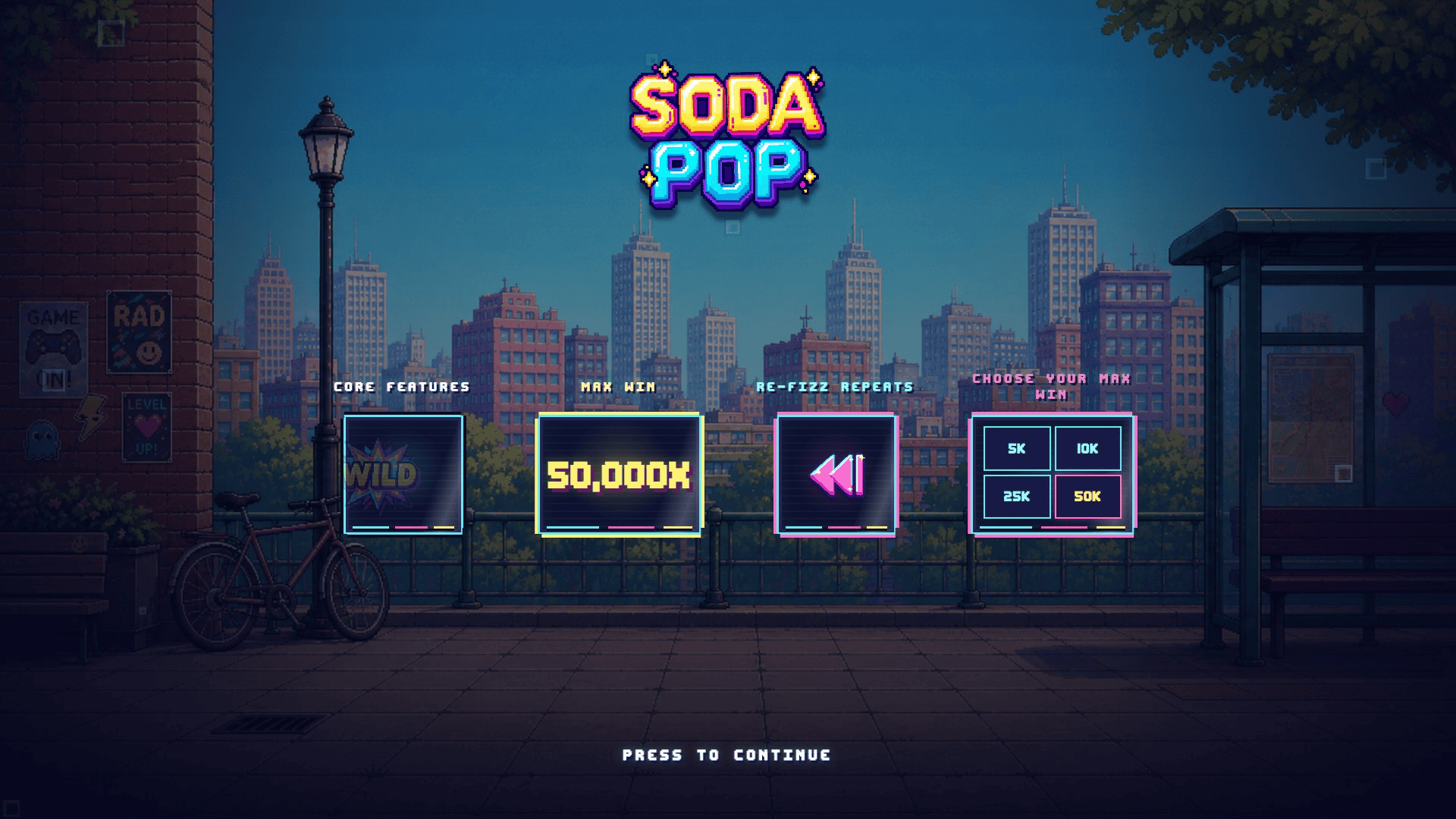 Soda Pop slot intro screen