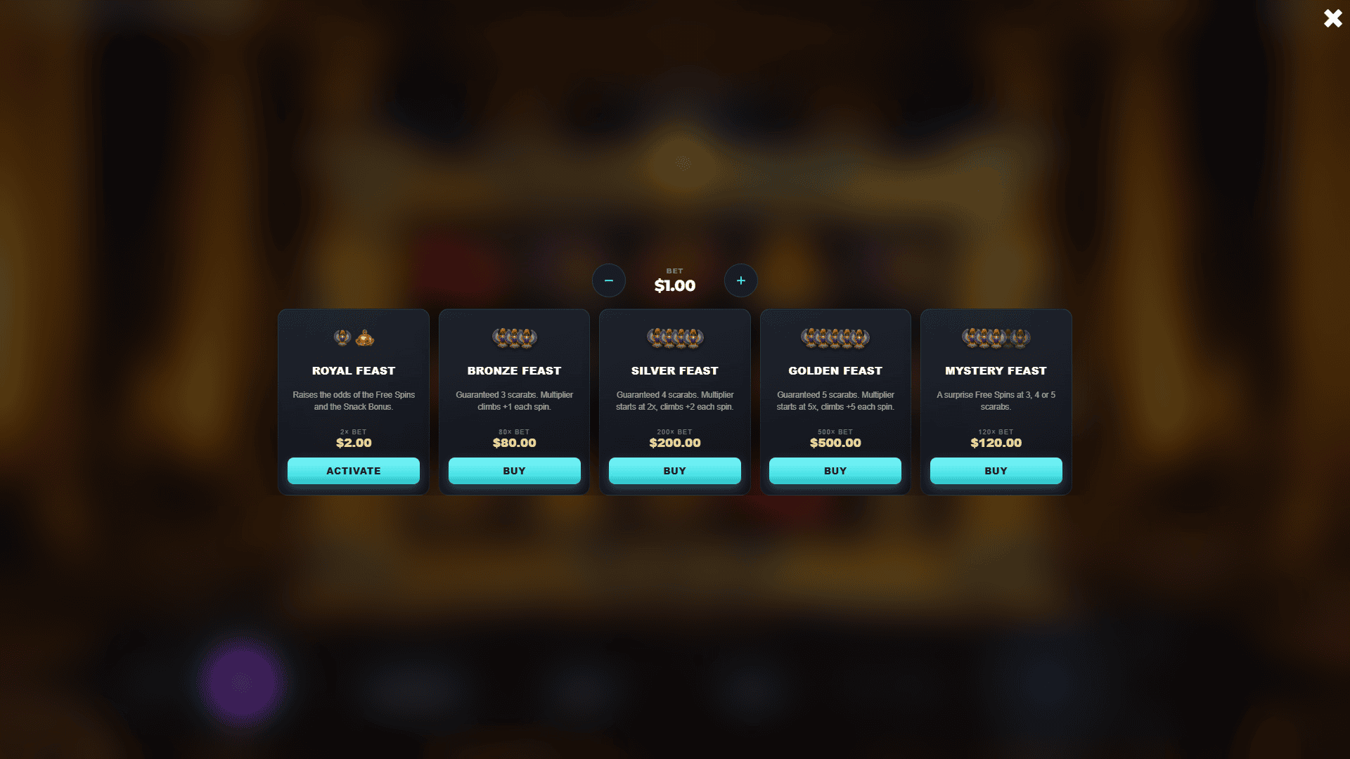 Egyptian Snacking bonus buy menu