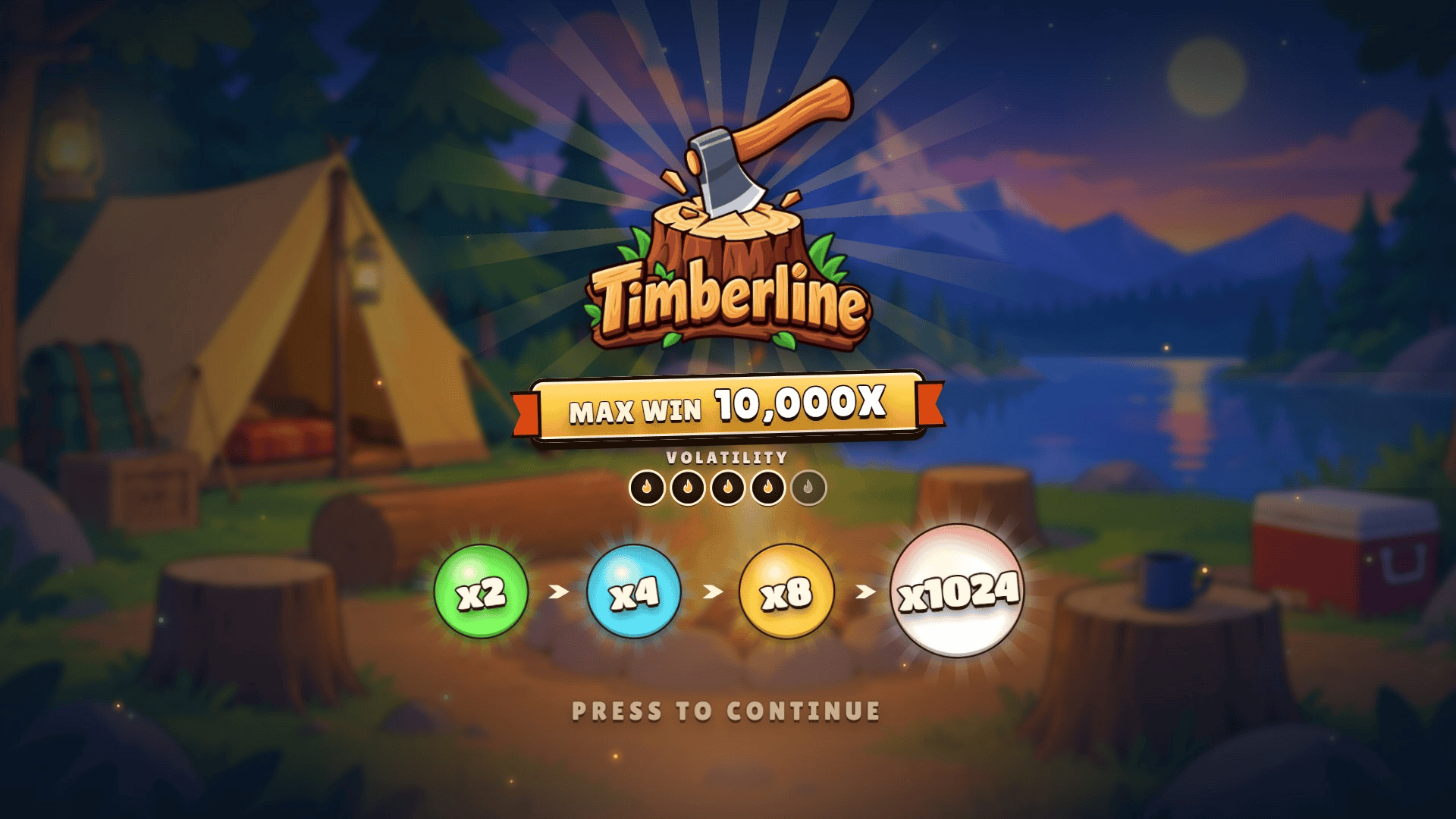 Timberline slot intro screen