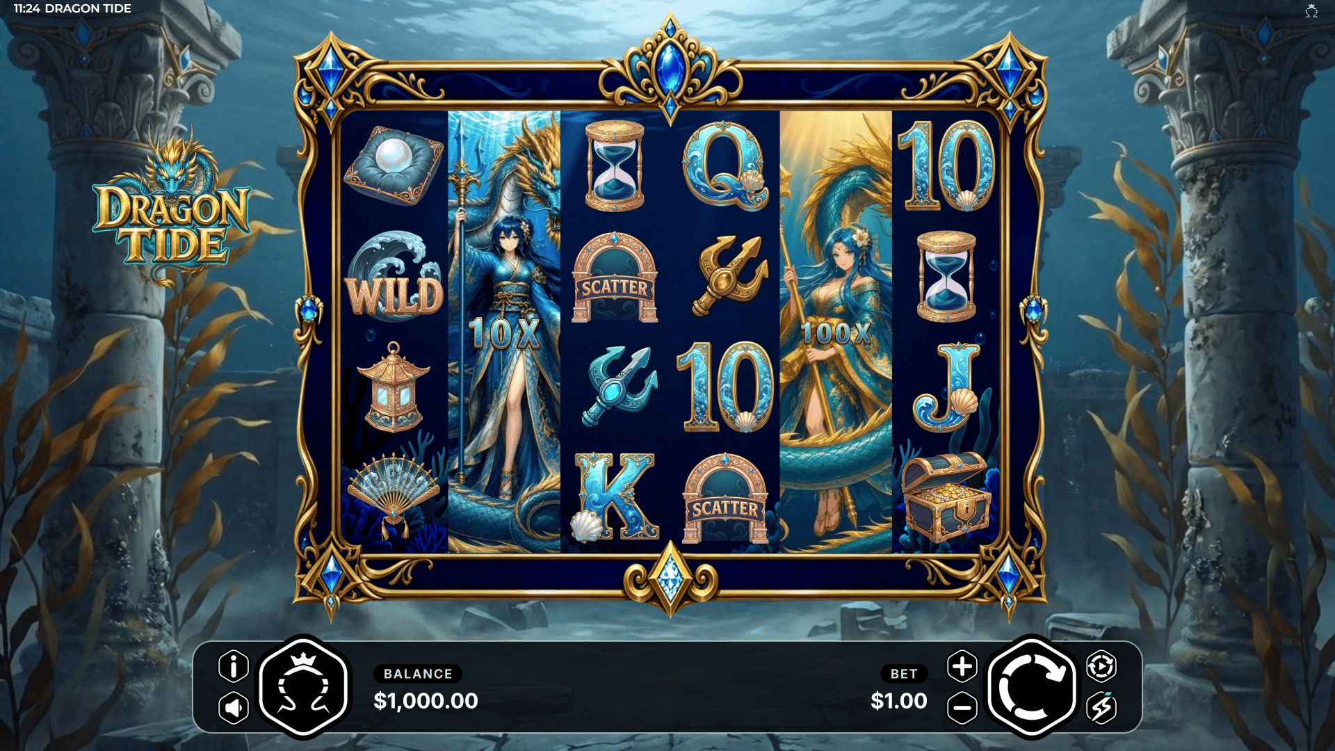 Dragon Tide slot gameplay reels