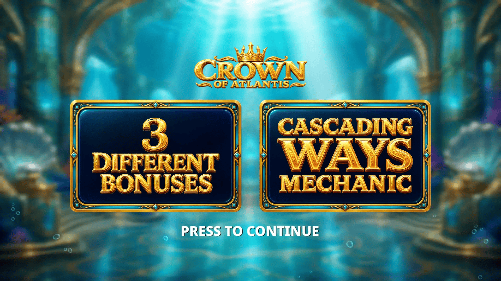 Crown of Atlantis slot intro screen