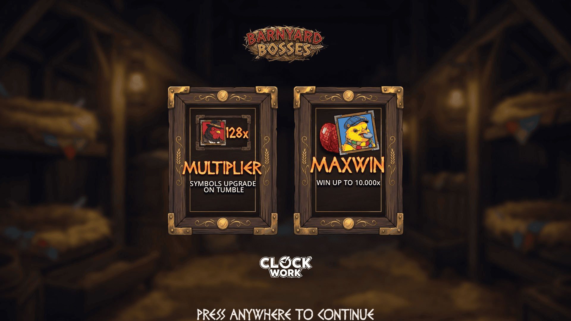 Barnyard Bosses slot intro screen