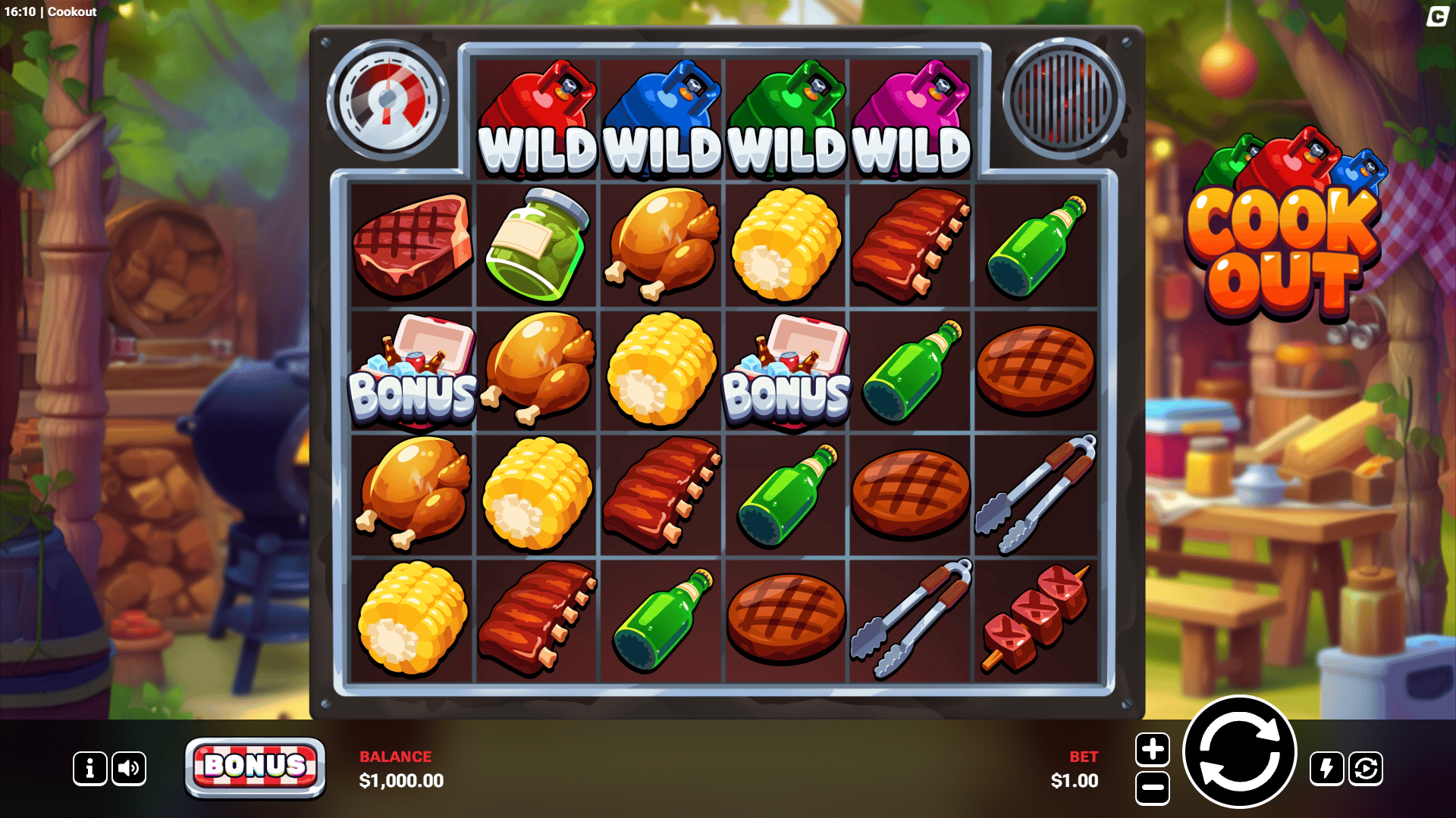 Cookout slot gameplay reels