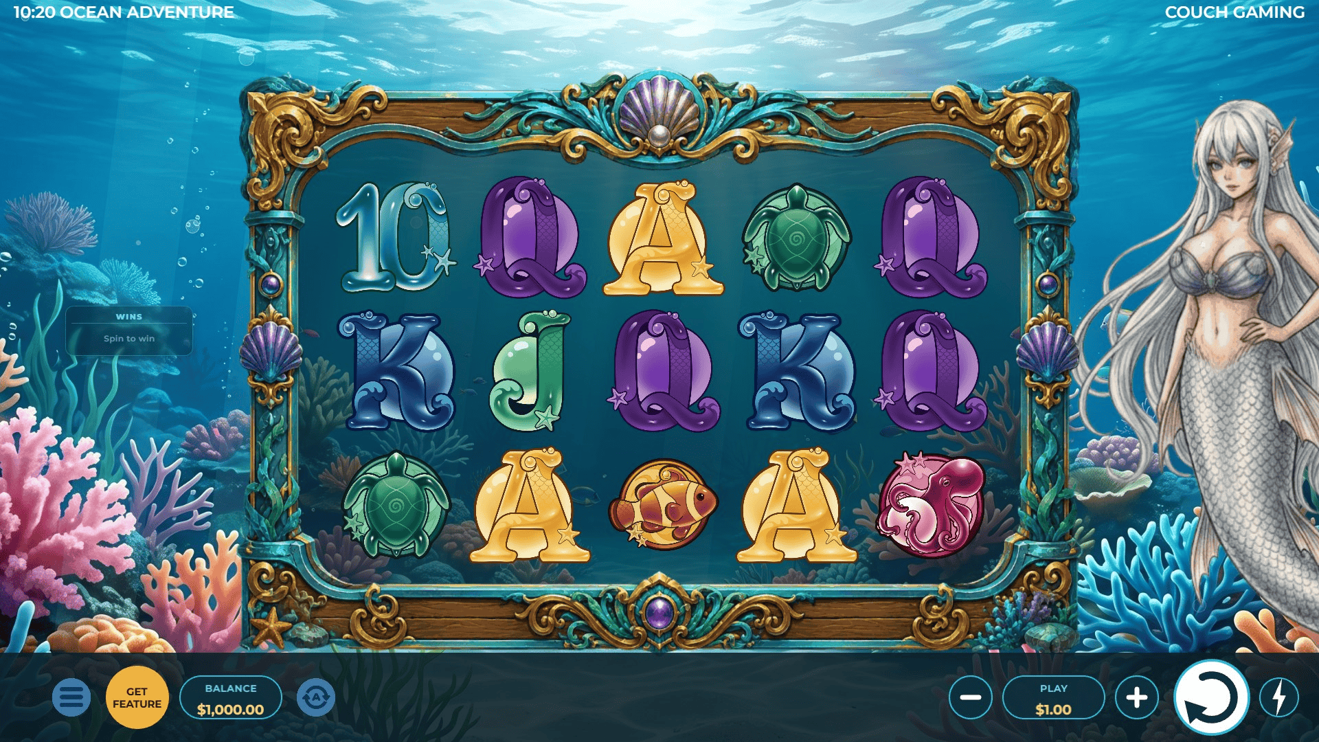 Ocean Adventure slot gameplay reels