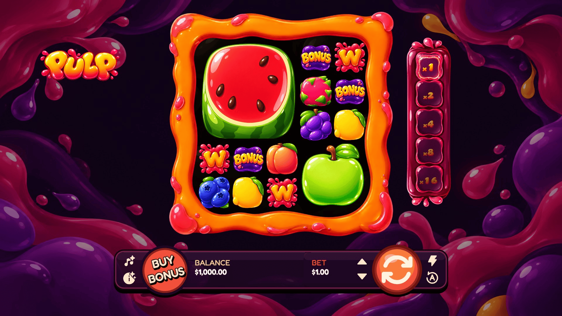 Pulp slot gameplay reels