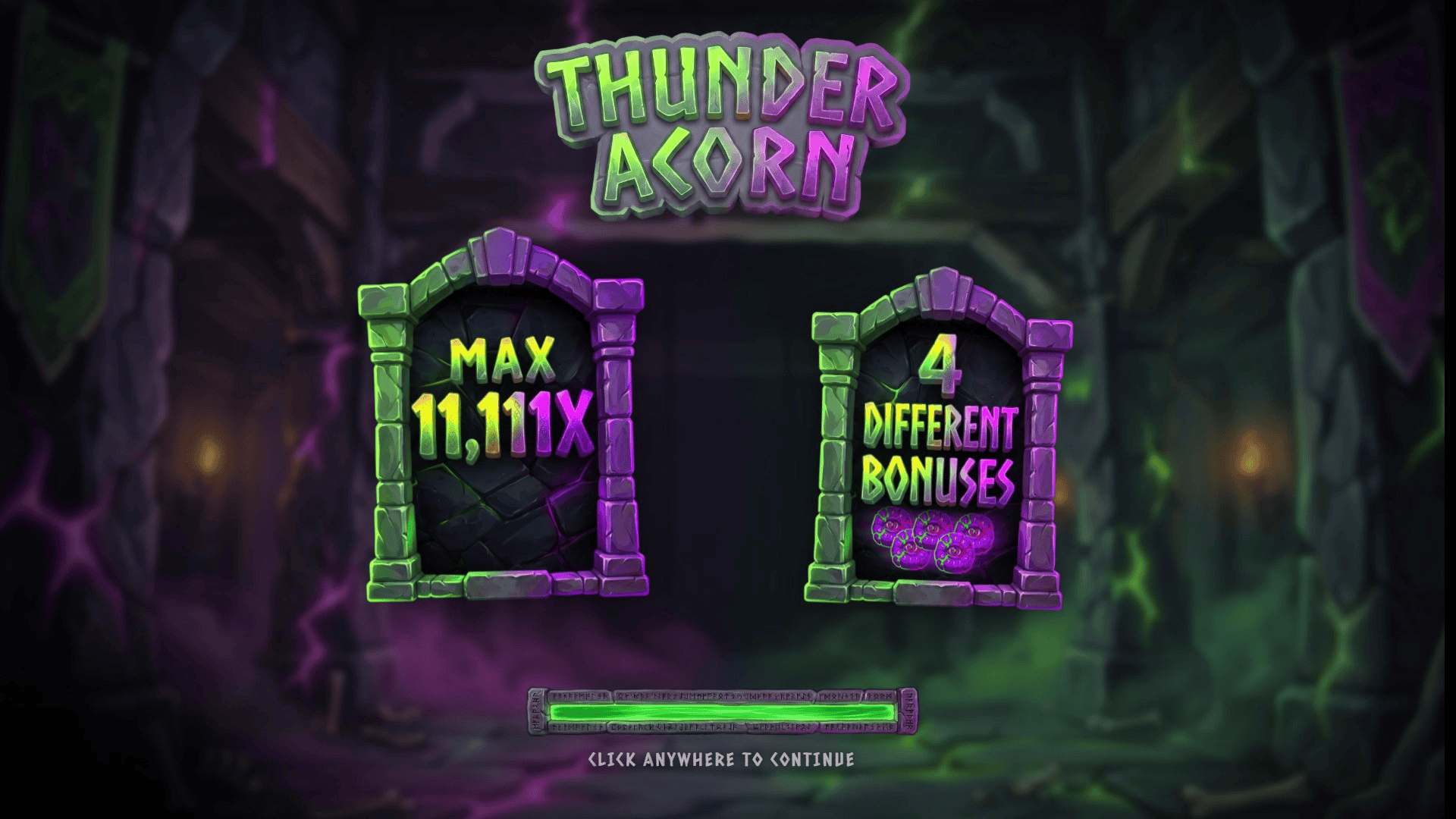 Thunder Acorn slot intro screen