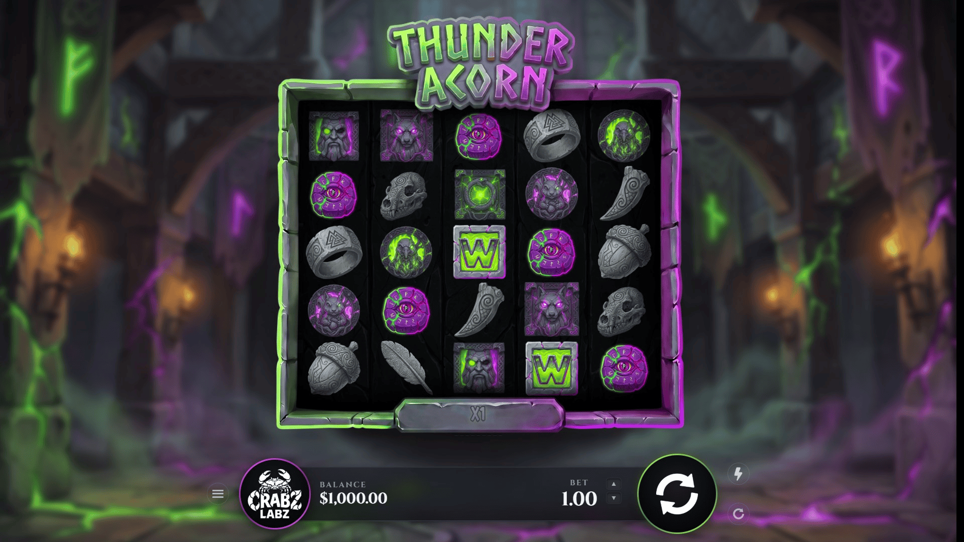 Thunder Acorn slot gameplay reels